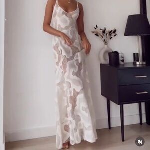 ZARA creme slip dress